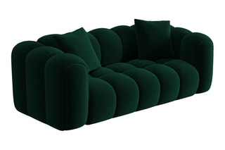 Canapé Elise - Vert foncé - 3 places - En tissu velours