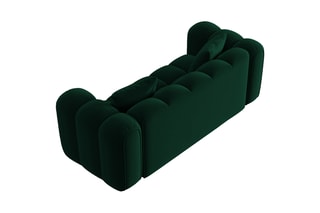 Canapé Elise - Vert foncé - 3 places - En tissu velours
