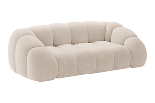 Canapé Lyna - Beige - 3 places - En tissu velours