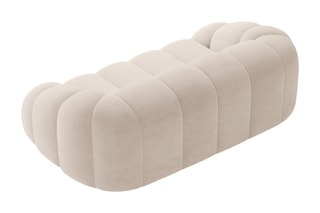 Canapé Lyna - Beige - 3 places - En tissu velours