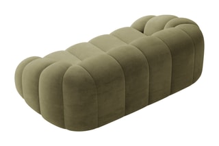 Canapé Lyna - Vert - 3 places - En tissu velours