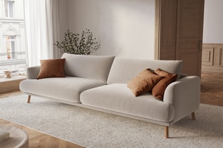 Canapé Margot - Beige - 4 places - Toucher velours
