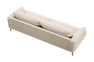 Canapé Margot - Beige - 4 places - Toucher velours