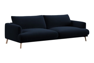 Canapé Margot - Bleu roi - 4 places - Toucher velours