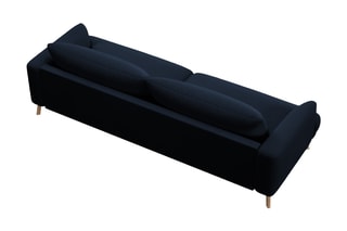 Canapé Margot - Bleu roi - 4 places - Toucher velours