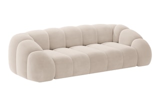 Canapé Lyna - Beige - 4 places - En tissu velours