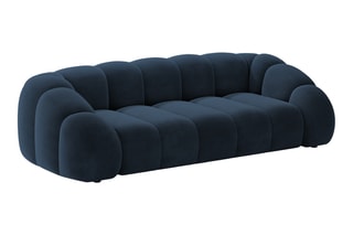 Canapé Lyna - Bleu roi - 4 places - En tissu velours