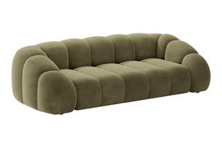 Canapé Lyna - Vert - 4 places - En tissu velours