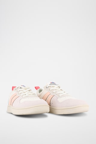 Baskets en cuir Pallacup - Ecru et saumon