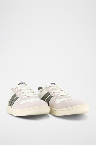 Leren Sneakers Pallacup - Lichtgrijs en Kaki