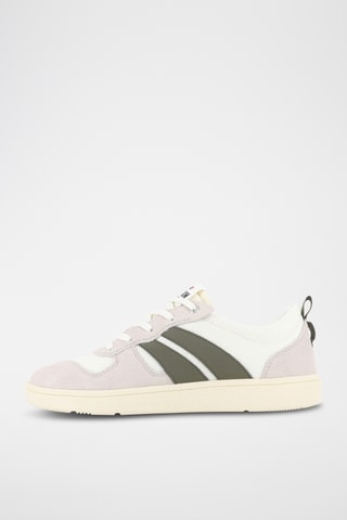 Leren Sneakers Pallacup - Lichtgrijs en Kaki