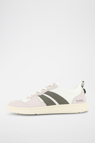 Leren Sneakers Pallacup - Lichtgrijs en Kaki