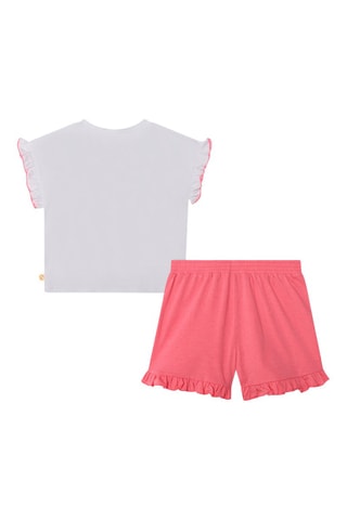 T-shirt e calções - Rosa e branco