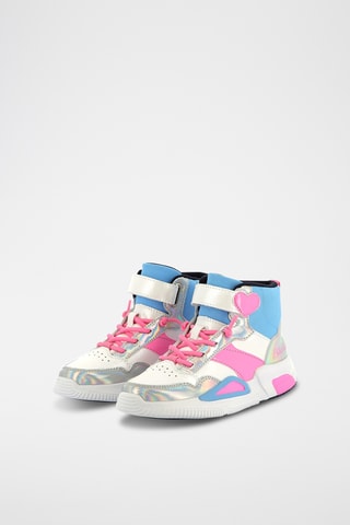 Sapatilhas subidas envernizadas - Branco e azul-celeste - Billieblush