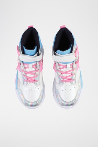 Sapatilhas subidas envernizadas - Branco e azul-celeste - Billieblush