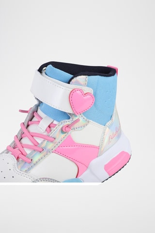 Sapatilhas subidas envernizadas - Branco e azul-celeste - Billieblush