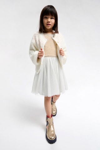 Vestido bi-matéria - Dourado - Billieblush