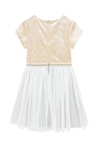 Vestido bi-matéria - Dourado - Billieblush