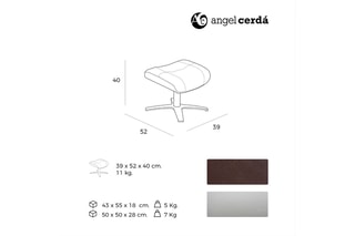 Repose-pieds en cuir - Marron foncé