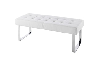 Banc de lit Blanc et argenté