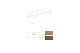 Banc en bois - Marron et imitation noyer