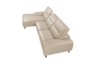 Angle de canapé gauche en cuir - 
Beige