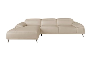 Angle de canapé gauche en cuir - 
Beige