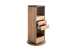 Meuble de bar pivotant - Imitation noyer