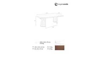 Table à manger - 220 x 76 x 110 cm