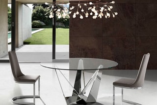 Table à manger en verre - 150 x 75 x 150 cm