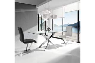 Table à manger en verre - 140 x 95 x 75 cm