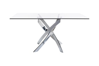 Table à manger en verre - 140 x 95 x 75 cm