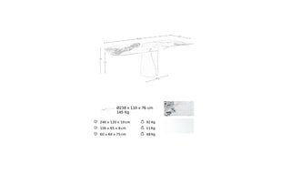 Table à manger - 238 x 110 x 76 cm