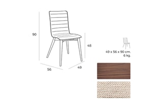 2 chaises Beige et naturel