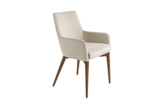 2 chaises Crème et imitation noyer