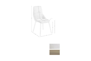 2 chaises Gris clair et doré