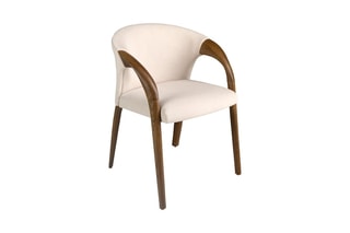 Chaise - Beige et imitation noyer