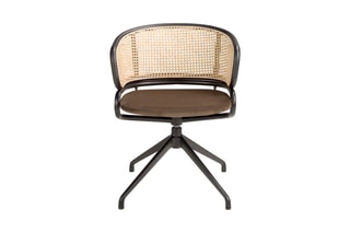 Chaise - Marron foncé et naturel