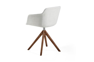 Chaise pivotante - Blanc et naturel