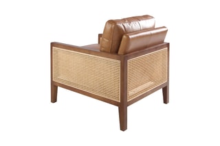 Fauteuil en cuir -  Marron