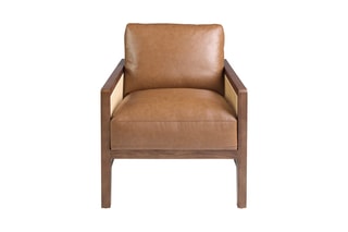 Fauteuil en cuir -  Marron
