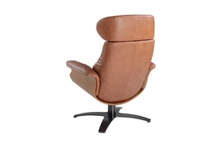 Fauteuil pivotant en cuir - Marron clair