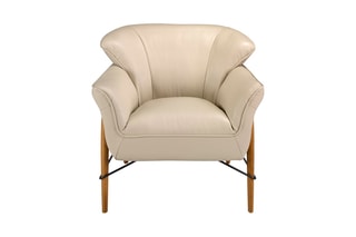 Fauteuil en cuir - Beige