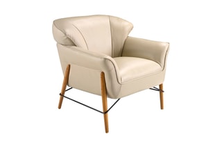 Fauteuil en cuir - Beige