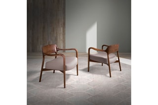 Fauteuil en cuir - Gris et naturel
