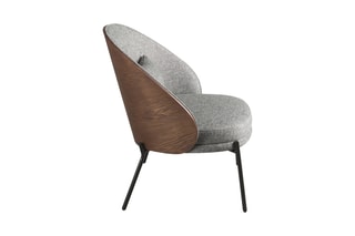 Fauteuil - Gris et imitation noyer