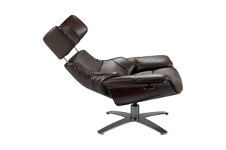 Fauteuil pivotant en cuir - Marron foncé