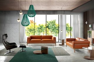 Fauteuil pivotant en cuir - Marron foncé
