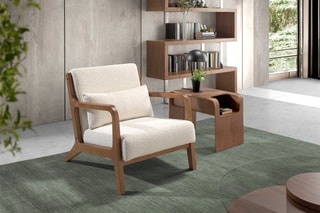 Fauteuil - Blanc et naturel