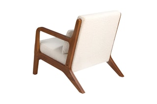 Fauteuil - Blanc et naturel